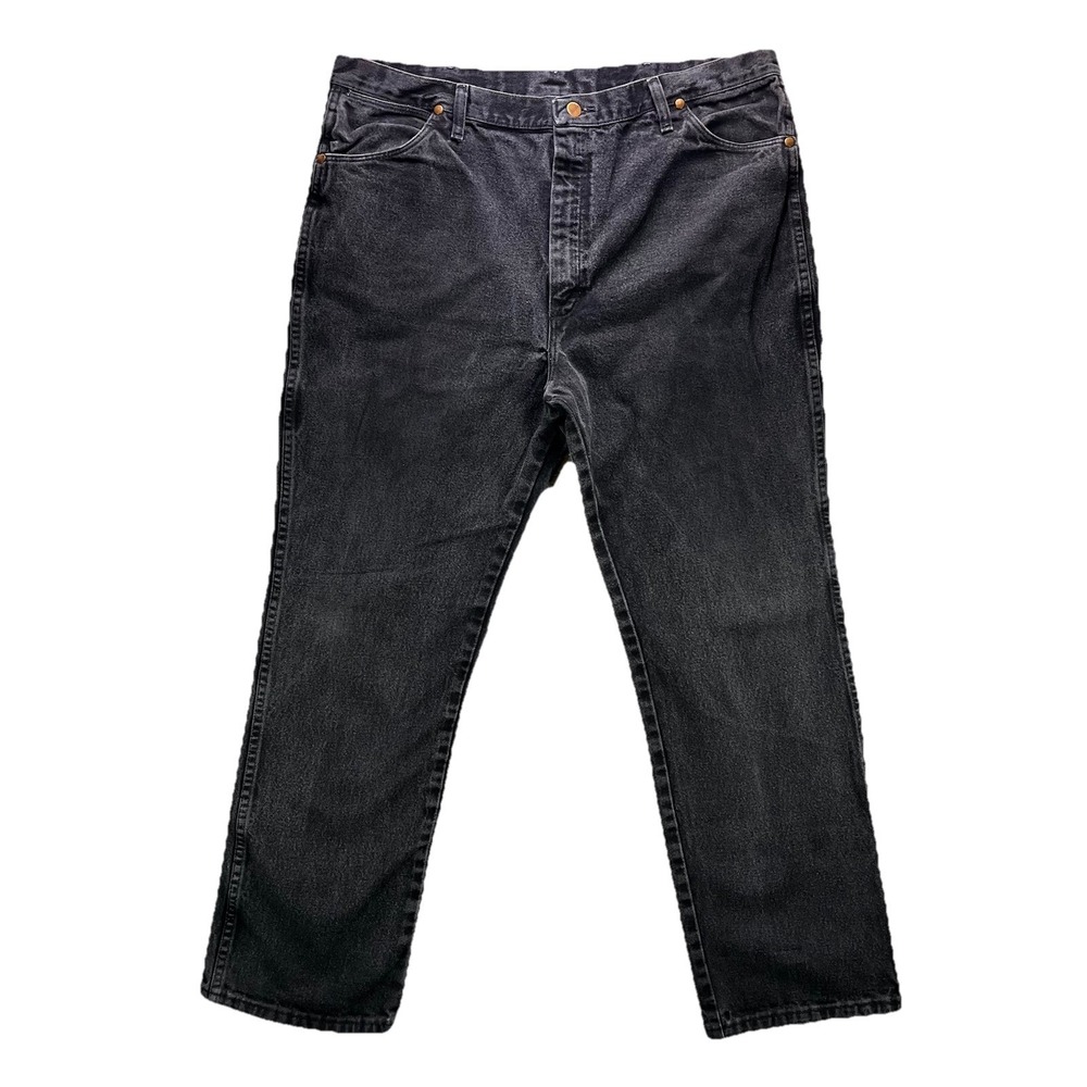 Vintage Wrangler Jeans Mens 40x32 Black Cowboy Cut Slim Fit Western Denim Cotton